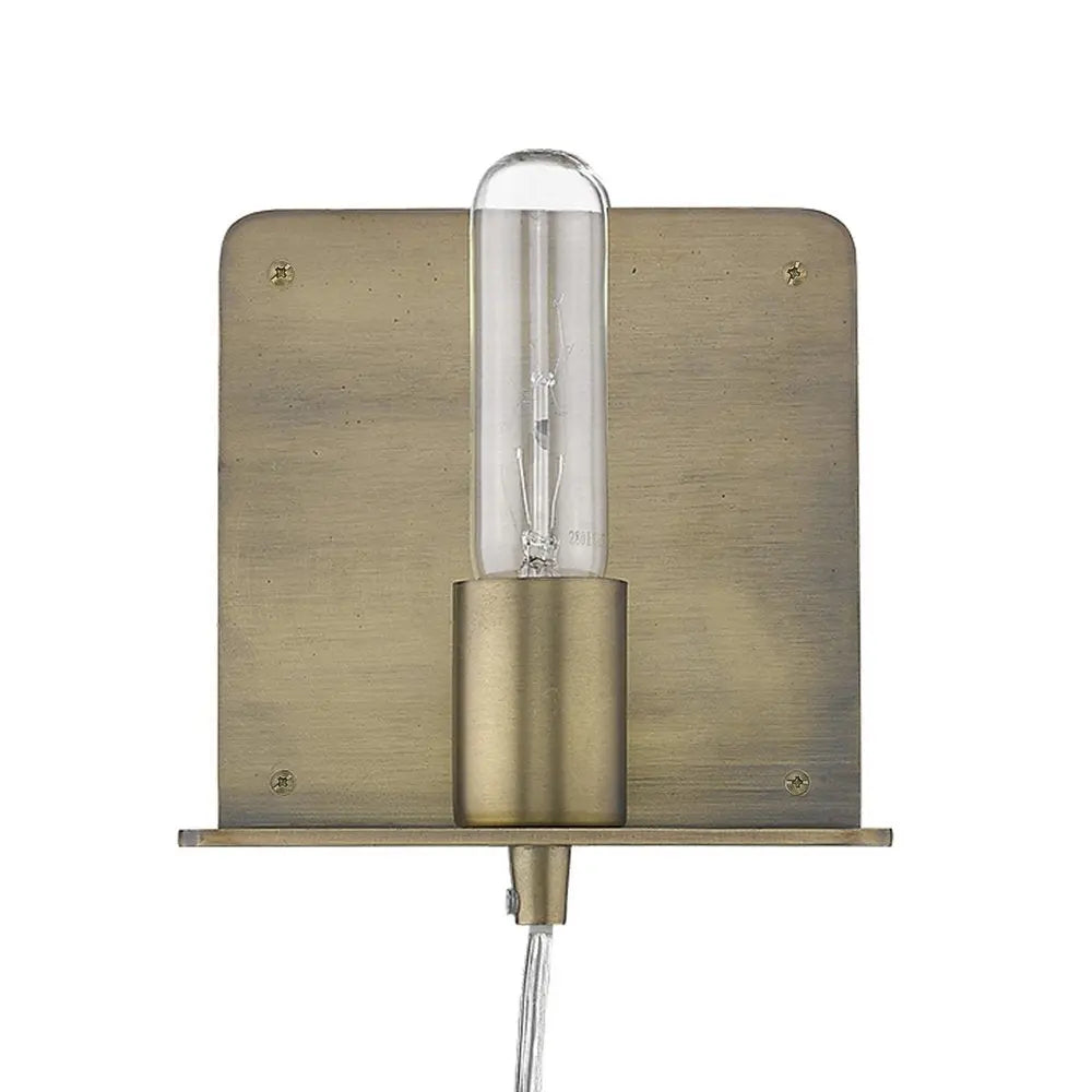 Petite Dull Gold Shelf Wall Light HomeRoots