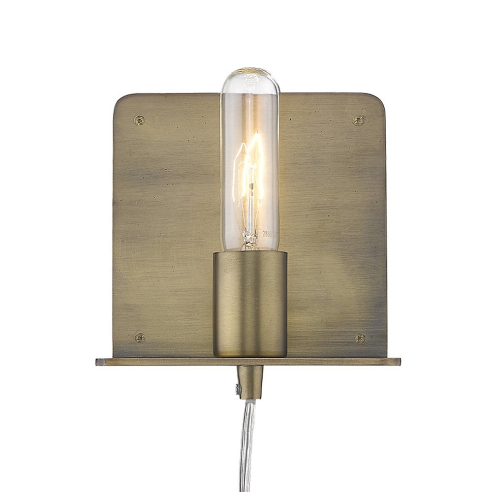 Petite Dull Gold Shelf Wall Light — view 2