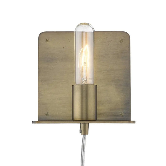 Petite Dull Gold Shelf Wall Light HomeRoots
