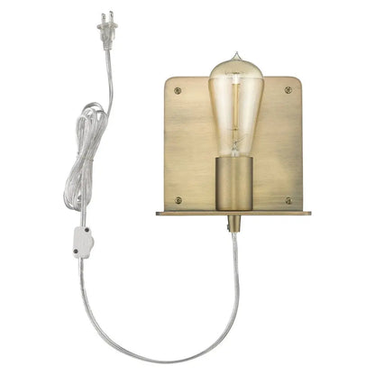 Petite Dull Gold Shelf Wall Light HomeRoots