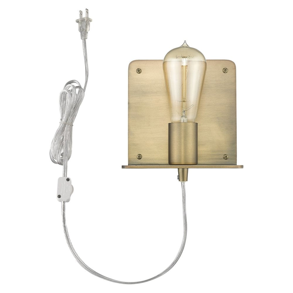 Petite Dull Gold Shelf Wall Light — view 3