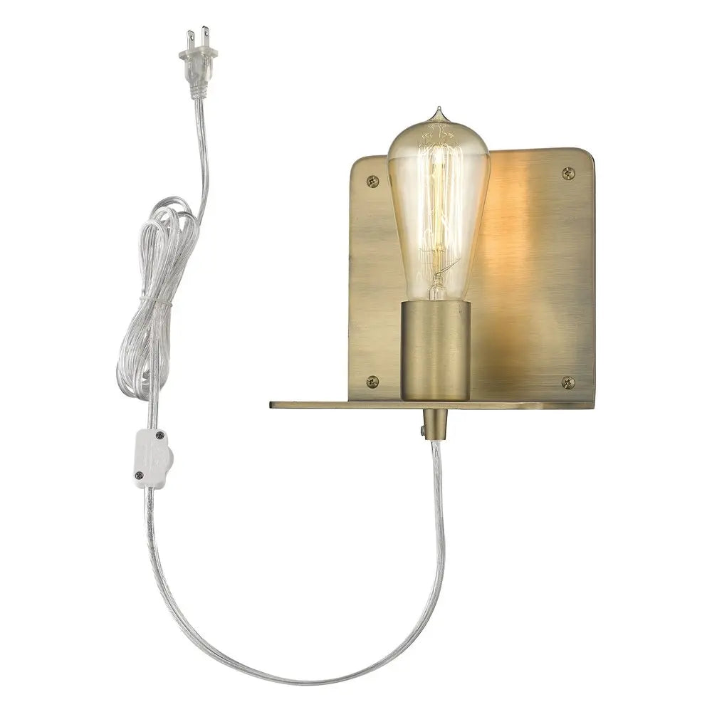 Petite Dull Gold Shelf Wall Light HomeRoots