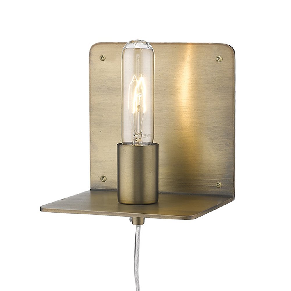 Petite Dull Gold Shelf Wall Light — view 8