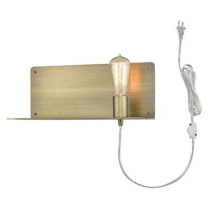 Dull Gold Shelf Wall Light HomeRoots
