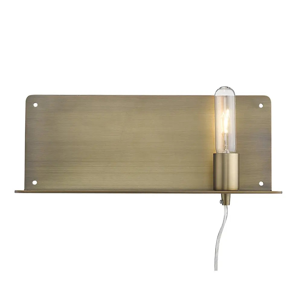 Dull Gold Shelf Wall Light HomeRoots
