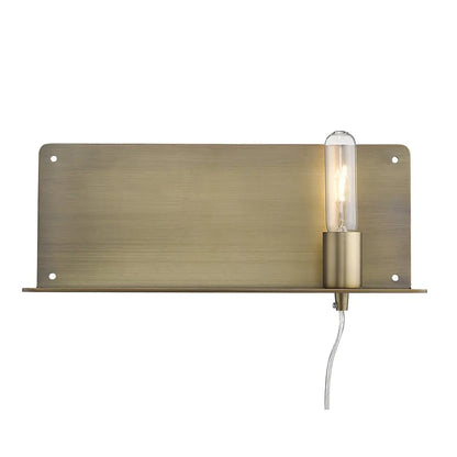 Dull Gold Shelf Wall Light HomeRoots