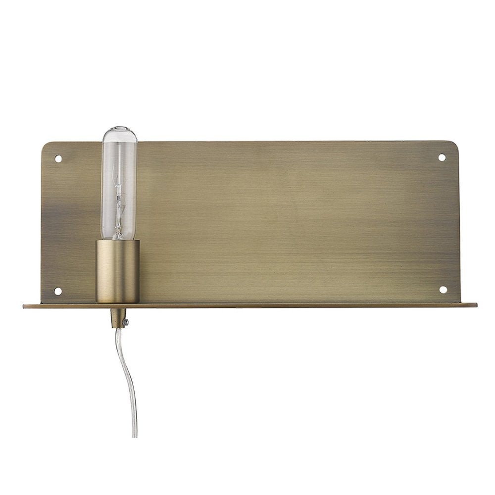 XL Dull Gold Shelf Wall Light HomeRoots