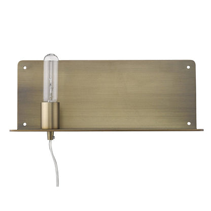 XL Dull Gold Shelf Wall Light HomeRoots