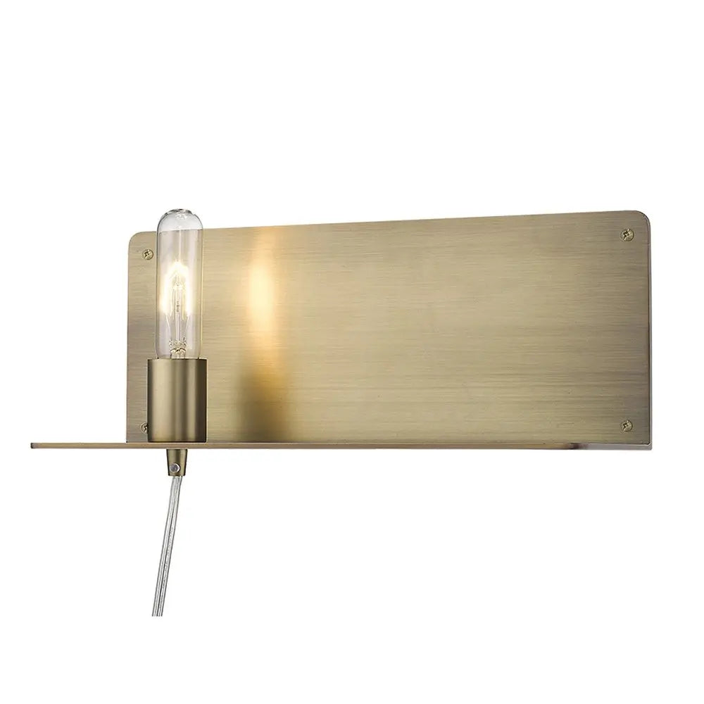 XL Dull Gold Shelf Wall Light HomeRoots