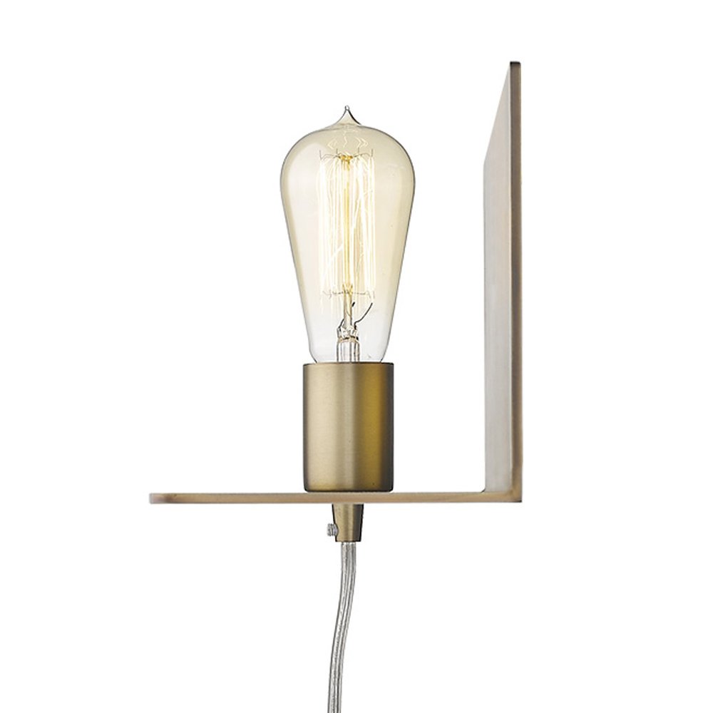 XL Dull Gold Shelf Wall Light HomeRoots
