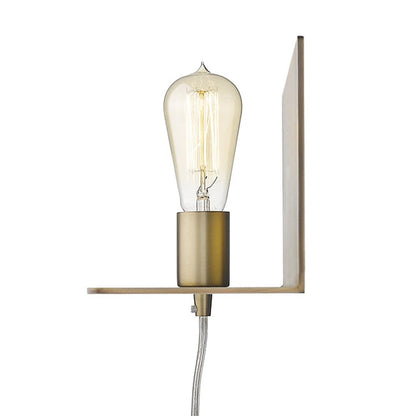 XL Dull Gold Shelf Wall Light HomeRoots