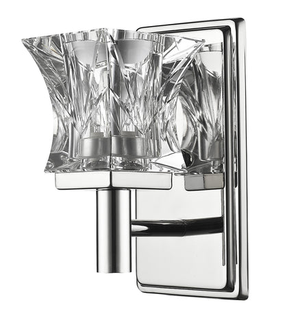 Arabella 1-Light Polished Nickel Sconce With Pressed Crystal Shade