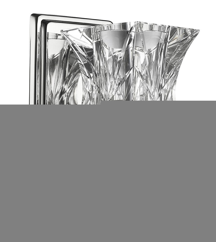 Arabella 1-Light Polished Nickel Sconce With Pressed Crystal Shade HomeRoots
