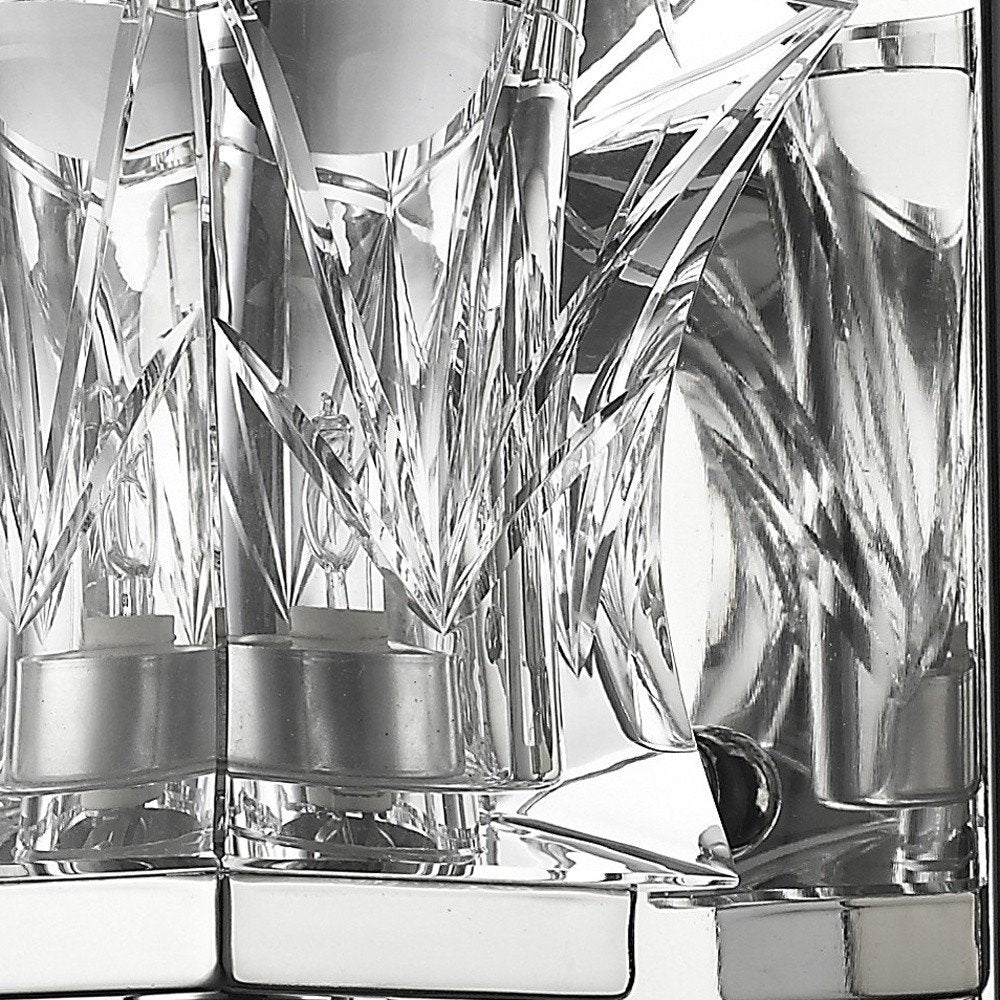 Arabella 1-Light Polished Nickel Sconce With Pressed Crystal Shade HomeRoots