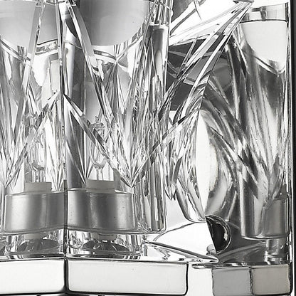 Arabella 1-Light Polished Nickel Sconce With Pressed Crystal Shade HomeRoots