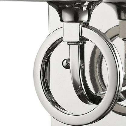 Silver Metal Wall Light with Frosted Glass Shade HomeRoots