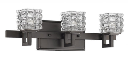 Coralie 3-Light Oil-Rubbed Bronze Sconce With Pressed Crystal Shades HomeRoots