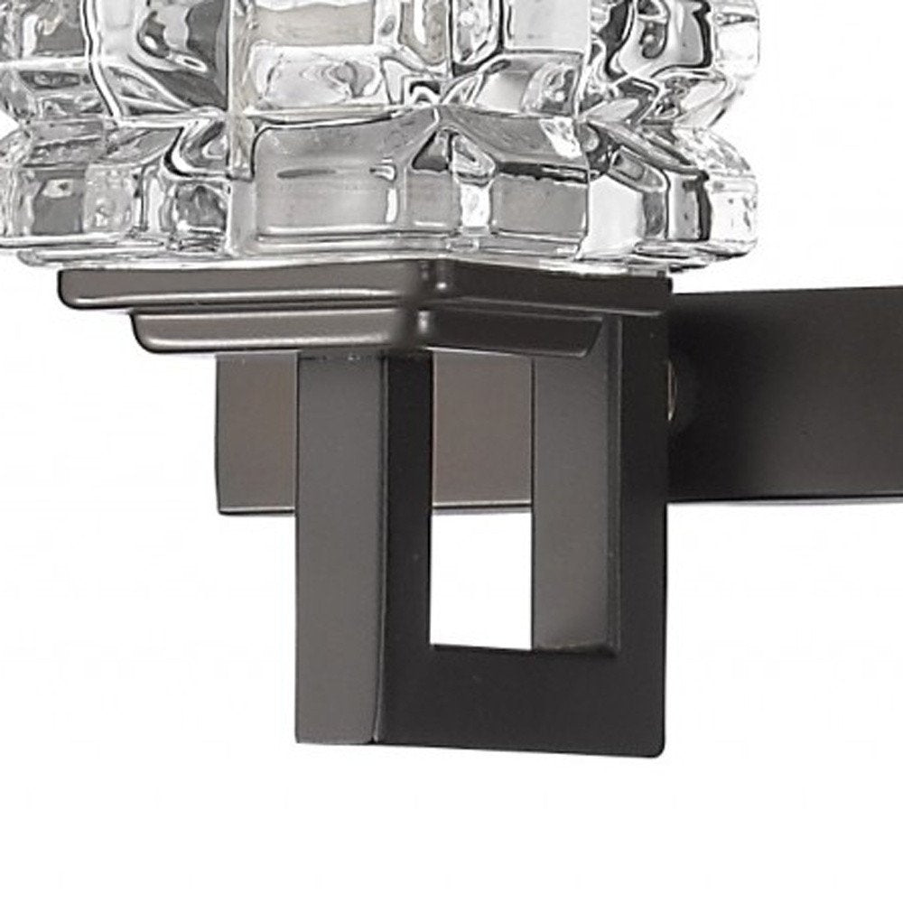 6" Black And Clear Metal Vanity Flush Mounted Sconce HomeRoots
