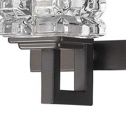 6" Black And Clear Metal Vanity Flush Mounted Sconce HomeRoots