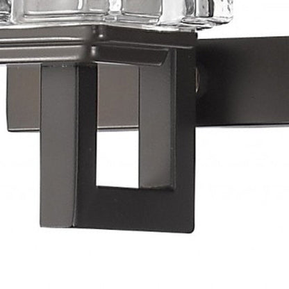 6" Black And Clear Metal Vanity Flush Mounted Sconce HomeRoots