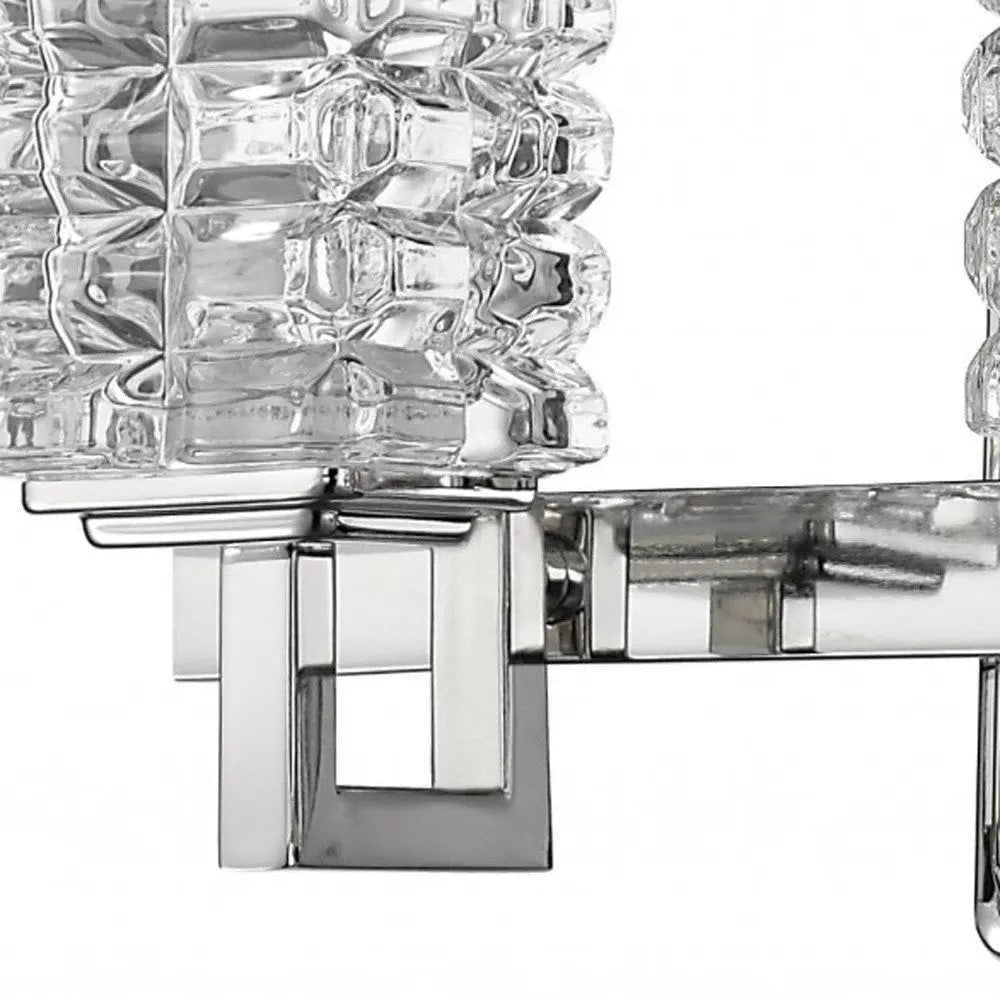 Coralie 3-Light Polished Nickel Sconce With Pressed Crystal Shades HomeRoots
