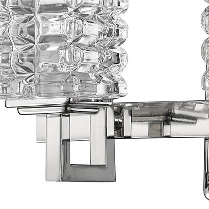 6" Silver And Clear Metal Vanity Flush Mounted Sconce HomeRoots