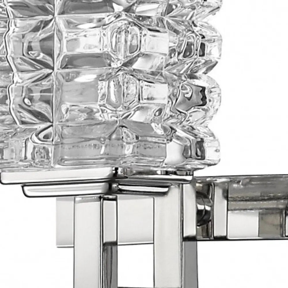 Coralie 3-Light Polished Nickel Sconce With Pressed Crystal Shades HomeRoots