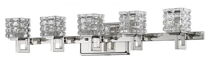 Coralie 5-Light Polished Nickel Sconce With Pressed Crystal Shades HomeRoots