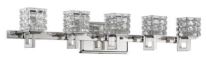 Coralie 5-Light Polished Nickel Sconce With Pressed Crystal Shades HomeRoots
