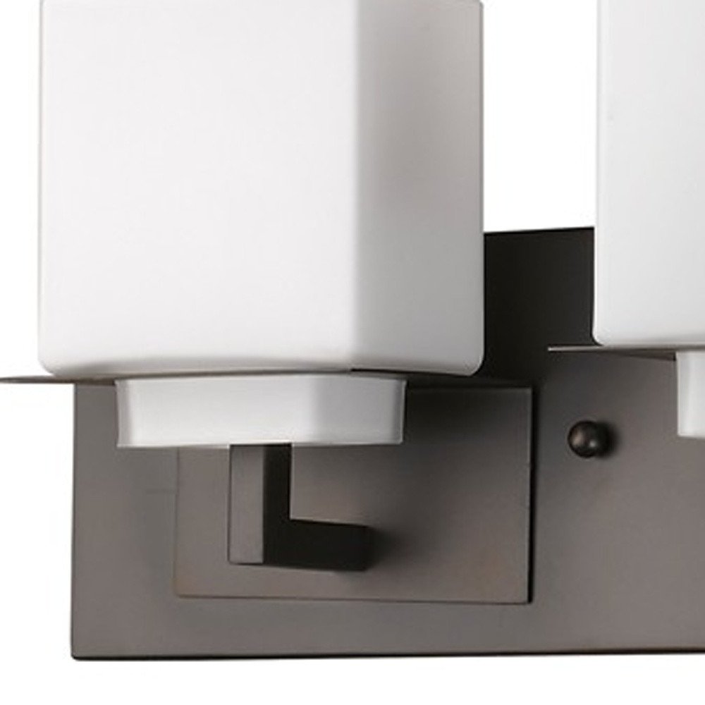 7" Black And White Metal and Glass Vanity Flush Mounted Sconce HomeRoots