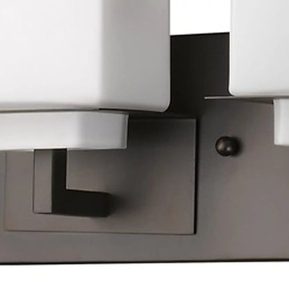 Rampart 3-Light Oil-Rubbed Bronze Vanity Light With Etched Glass Shades HomeRoots