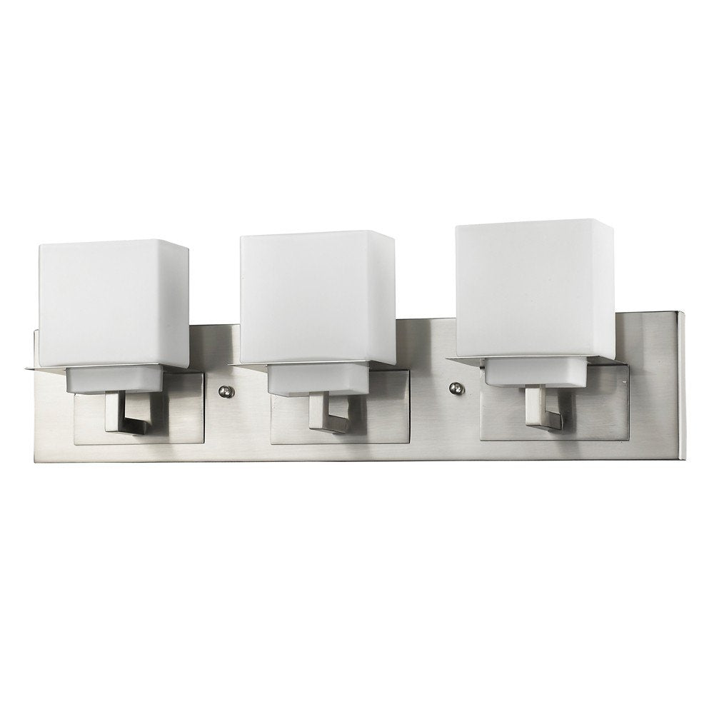 22" Silver And White Metal and Glass Three Lights Flush Mounted Sconce HomeRoots