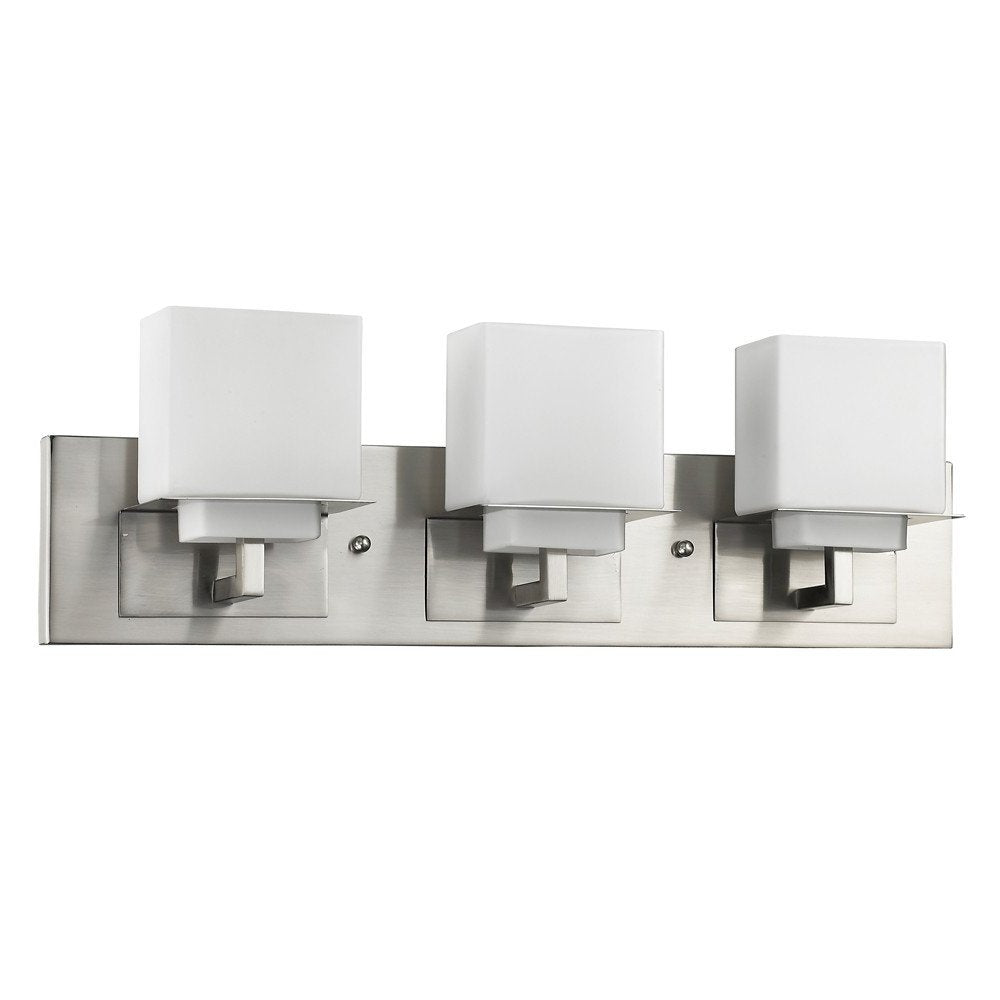 22" Silver And White Metal and Glass Three Lights Flush Mounted Sconce HomeRoots