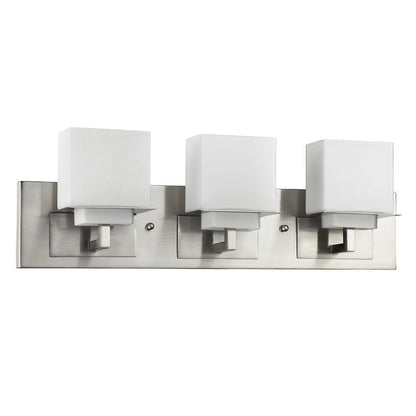22" Silver And White Metal and Glass Three Lights Flush Mounted Sconce HomeRoots