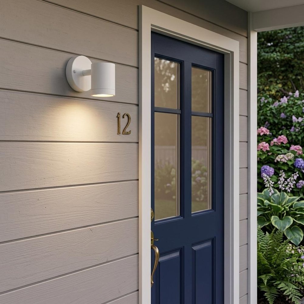White LED One Light Outdoor Can Shape Wall Sconce — view 6