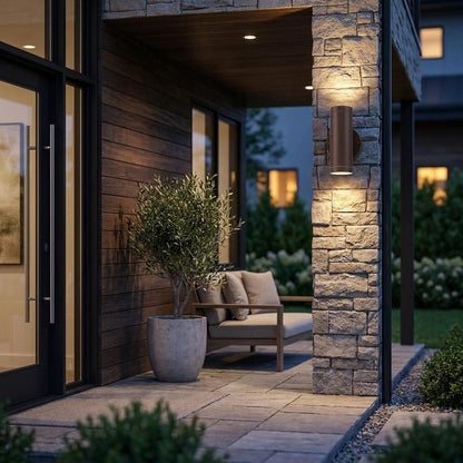 Bronze LED Dimmable Outdoor Hanging Light With Bronze Shades HomeRoots