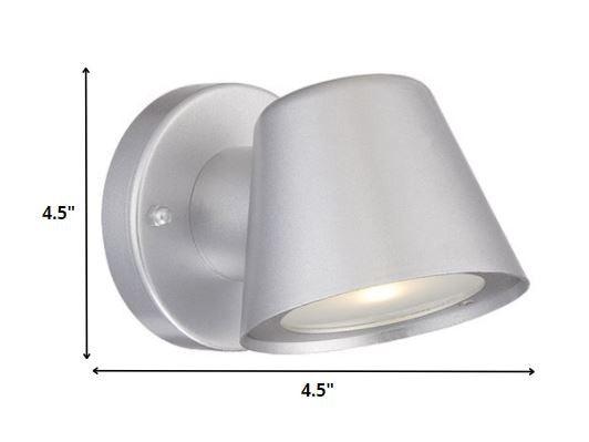 Brushed Silver LED Short Cone Wall Light - FurniFindUSA