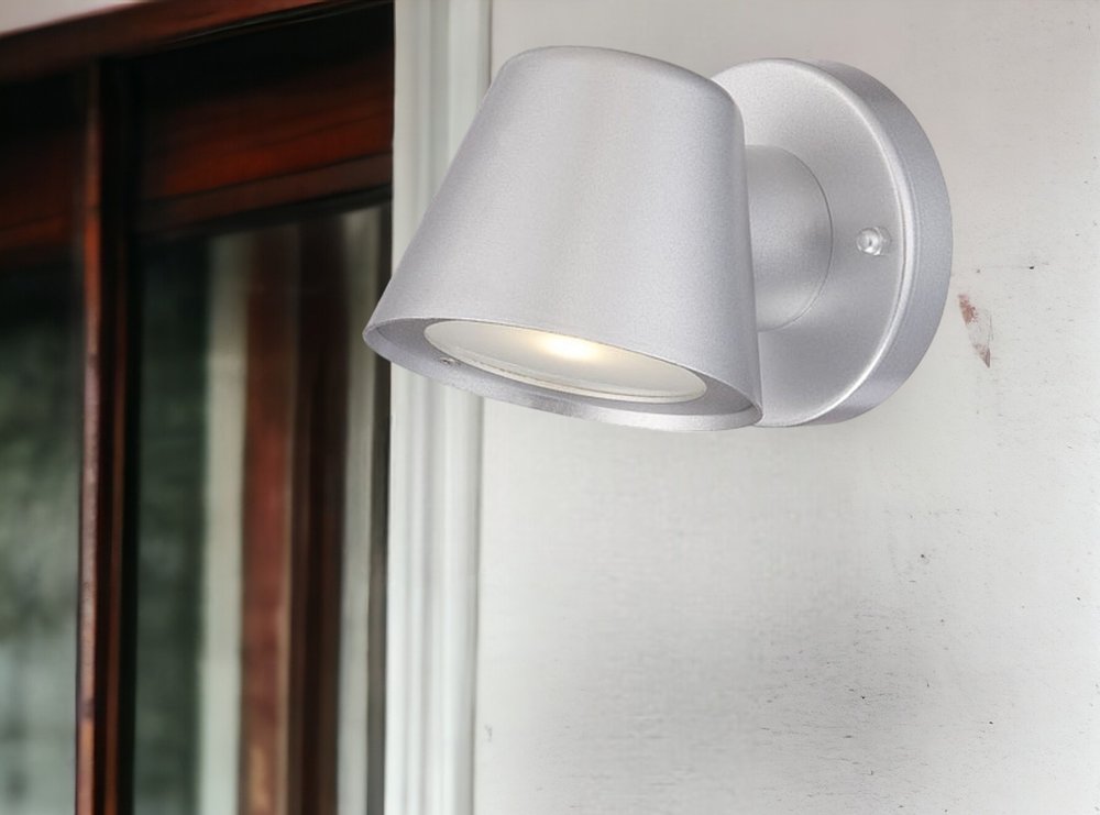 Brushed Silver LED Short Cone Wall Light HomeRoots
