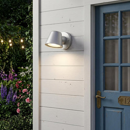Brushed Silver LED Short Cone Wall Light HomeRoots