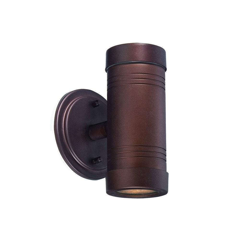 Two Light Bronze Cylinder Wall Light — view 1