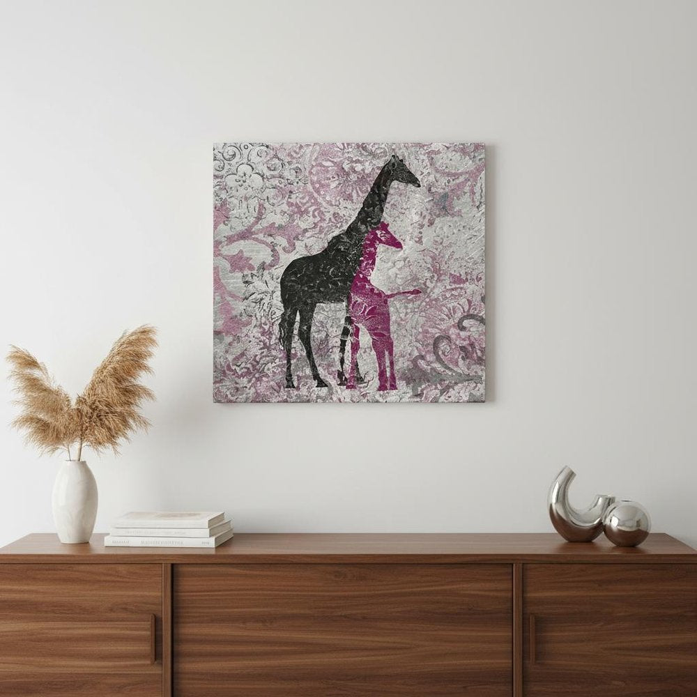Exotic Pink Giraffes Unframed Print Wall Art — view 8