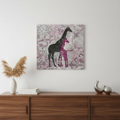 Exotic Pink Giraffes Unframed Print Wall Art