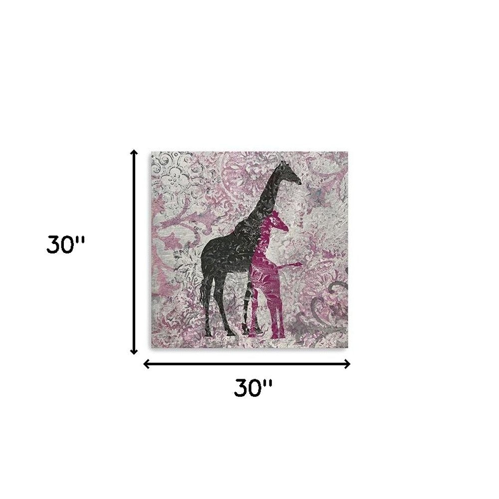 Exotic Pink Giraffes Unframed Print Wall Art — view 7