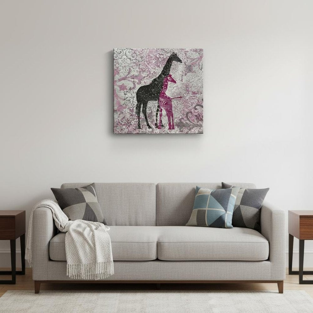 Exotic Pink Giraffes Unframed Print Wall Art — view 11