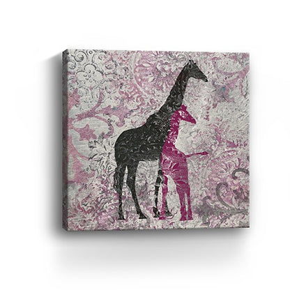 Exotic Pink Giraffes Unframed Print Wall Art