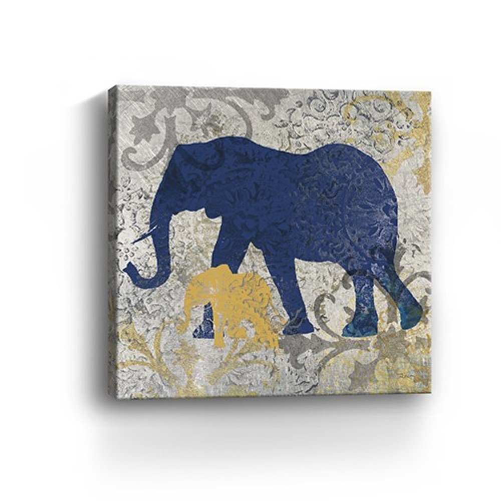 Exotic Blue And Gold Elephant Unframed Print Wall Art — view 4