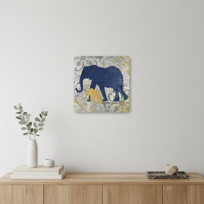 Exotic Blue And Gold Elephant Unframed Print Wall Art HomeRoots