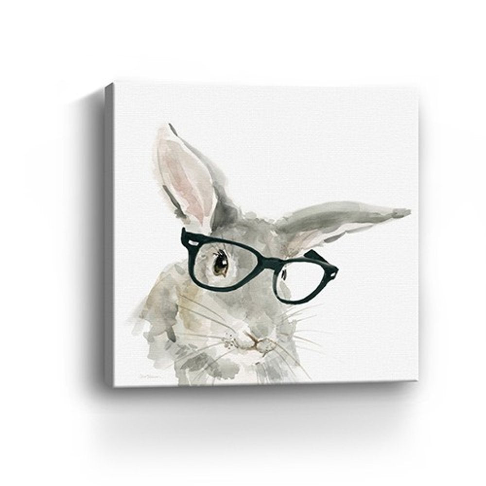 20" x 20" Watercolor Cutie Rabbit in Glasses Canvas Wall Art — view 8