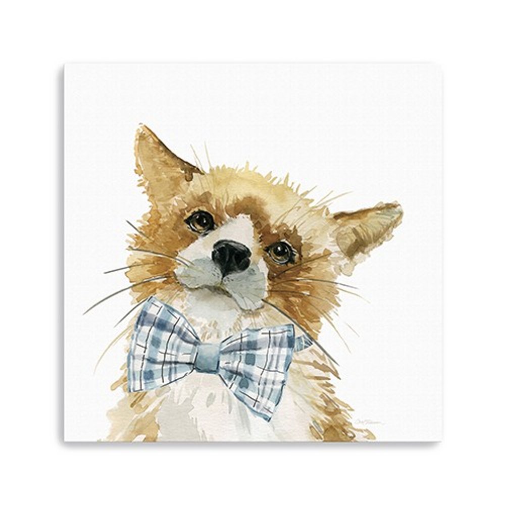 20" x 20" Watercolor Cutie Bow Tie Fox Canvas Wall Art — view 7