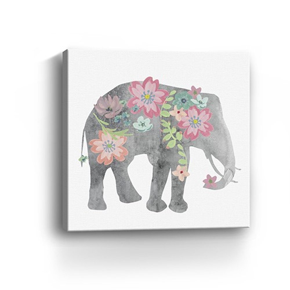 Floral Elephant Unframed Print Wall Art HomeRoots